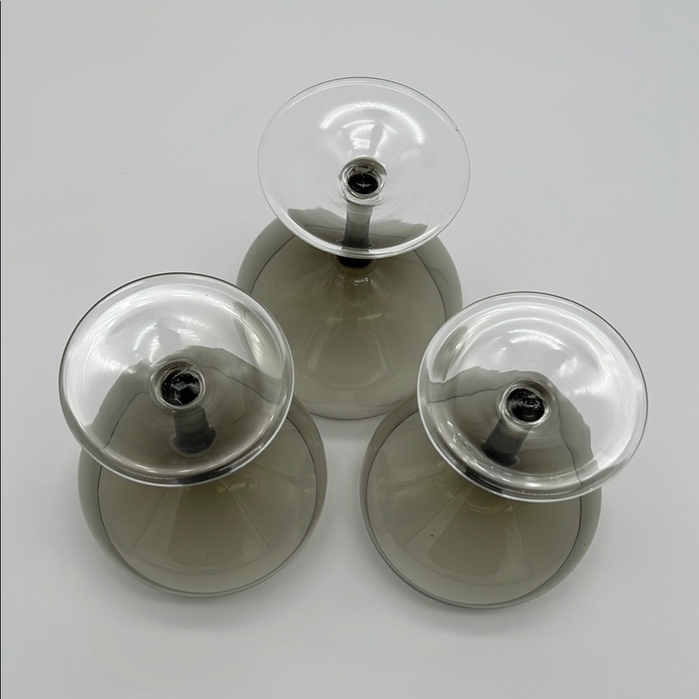 Royal Moselle Nova Smoke Champagne or Tall Sherbet Glasses (set of 3) - Picture 3 of 10